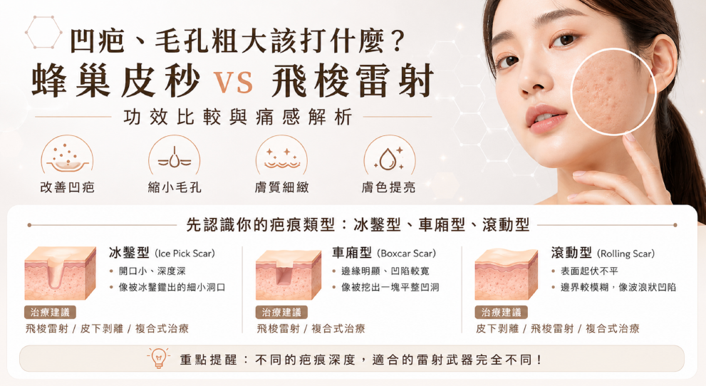 蜂巢皮秒VS飛梭雷射功效比較與解析